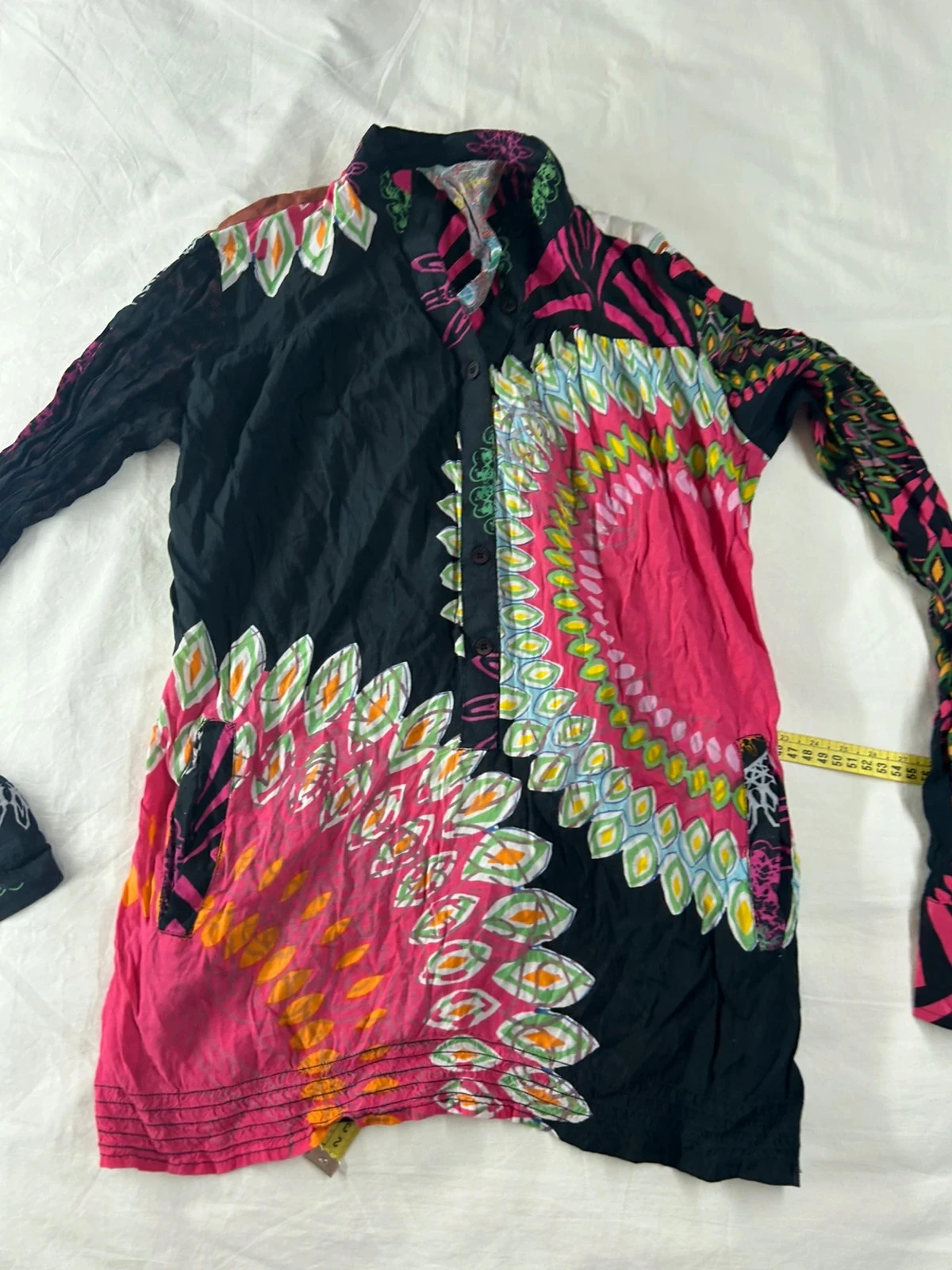 Desigual blouse met lange mouwen en multicolor vintage patroon – photo 2